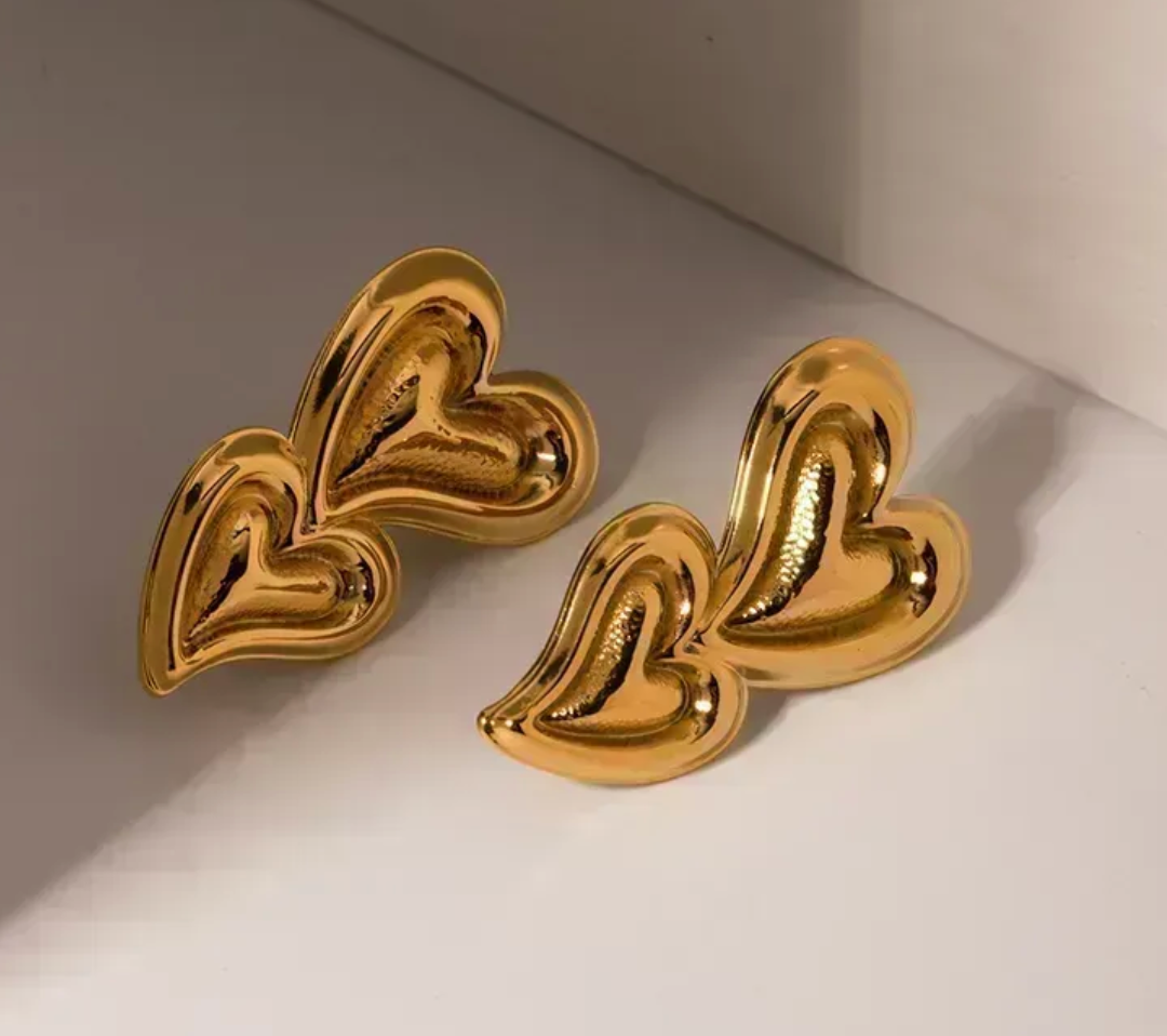 Boucles d’oreilles Double Coeur